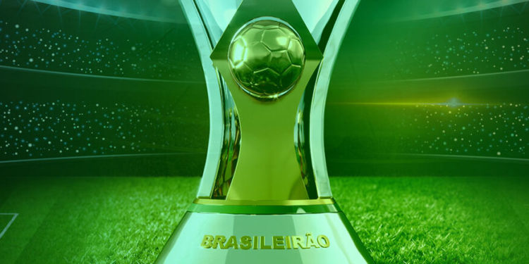 Taça do Brasileirão no centro de um estádio de futebol. Fantasy Arena 22